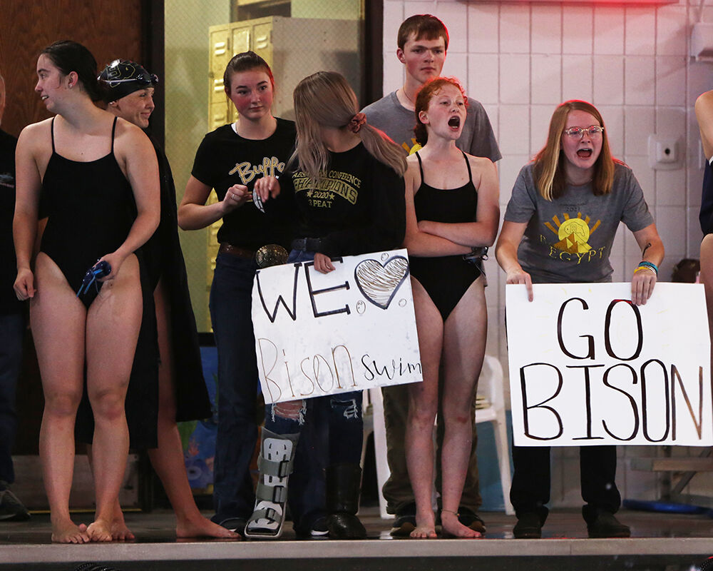 BHS swimmers, band members and volleyball players yell